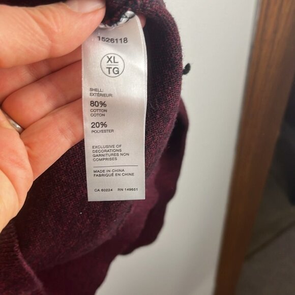 Robert Graham Burgundy Cotton 1/4”-Zip Pullover - Picture 6 of 10